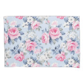 みすぼらしいシックなピンクのバラのシームレスパターン 枕カバー (正面)