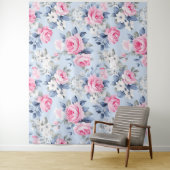 みすぼらしいシックなピンクのバラの模様 タペストリー (インサイチュ)