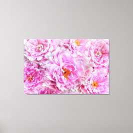 みすぼらしいシックなピンクのパステルピンクの牡丹 キャンバスプリント
