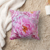 みすぼらしいシックなピンクのパステルピンクの牡丹 クッション (ブランケット)