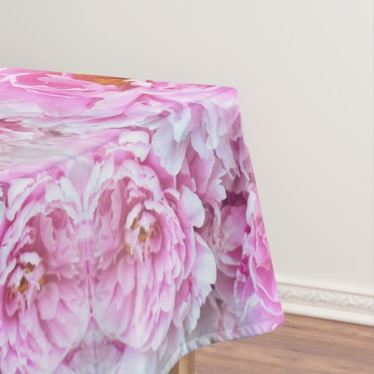 みすぼらしいシックなピンクのパステルピンクの牡丹 テーブルクロス (インサイチュ)