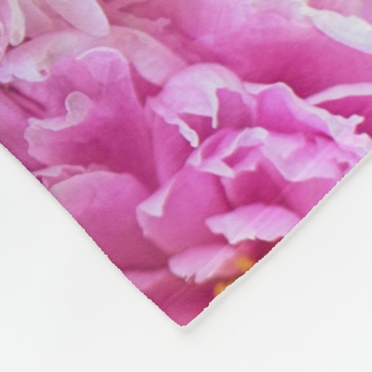 みすぼらしいシックなピンクのパステルピンクの牡丹 フリースブランケット (角)