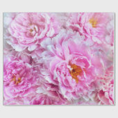 みすぼらしいシックなピンクのパステルピンクの牡丹 ラッピングペーパー (フラット)