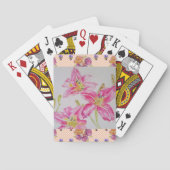 みすぼらしいシックなピンクのリリーフローラフラワーギンガムバラ トランプ (裏面)