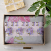 みすぼらしいシックなピンクのリリーフローラ花ブルースポット 薄葉紙 (ギフト)