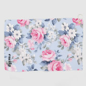 みすぼらしいシックなピンクのヴィンテージバラパターン ゴルフタオル (横)