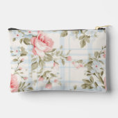 みすぼらしいシックなピンクの花の柄 アクセサリーポーチ (裏面)