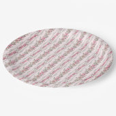 みすぼらしいシックなピンクラブシャックコケットガーデン ペーパープレート (アングル)