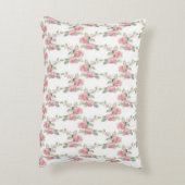 みすぼらしいシックなピンクローズフローラ アクセントクッション (裏面(縦))