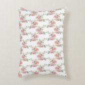 みすぼらしいシックなピンクローズフローラ アクセントクッション (正面(垂直))