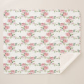 みすぼらしいシックなピンクローズフローラ シェルパブランケット (正面(横))