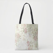 みすぼらしいシックなピンクローズフローラ トートバッグ (正面)