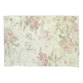 みすぼらしいシックなピンクローズフローラ 枕カバー (正面)