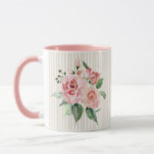 みすぼらしいシックなピンク色のフローラの花嫁 マグカップ (左)