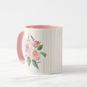 みすぼらしいシックなピンク色のフローラの花嫁 マグカップ (正面左)