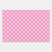 みすぼらしいシックなピンク&イエローのマッチングパターン ラッピングペーパーシート (正面2)