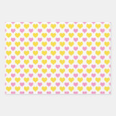 みすぼらしいシックなピンク&イエローのマッチングパターン ラッピングペーパーシート (正面)