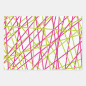 みすぼらしいシックなピンク&グリーンのマッチングパターン ラッピングペーパーシート (正面)