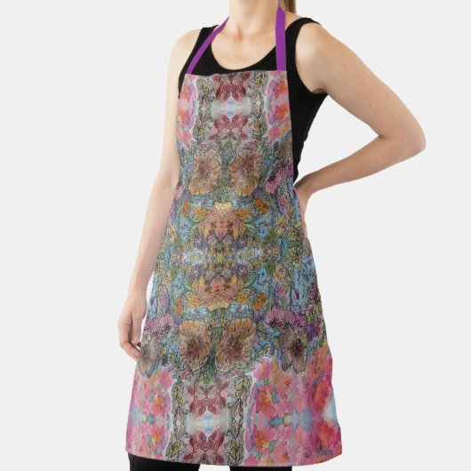 みすぼらしいシックなフラワーガーデンウォーター絵を描カラー エプロン (インサイチュ)