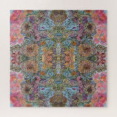 みすぼらしいシックなフラワーガーデンウォーター絵を描カラー ジグソーパズル (横)