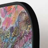 みすぼらしいシックなフラワーガーデンウォーター絵を描カラー ピックルボールラケット (左詳細)