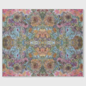 みすぼらしいシックなフラワーガーデンウォーター絵を描カラー ラッピングペーパー (フラット)