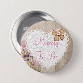 みすぼらしいシックなフローラの赤ちゃんシャワーボタン 缶バッジ (正面&裏面)