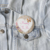 みすぼらしいシックなフローラの赤ちゃんシャワーボタン 缶バッジ (インサイチュ)