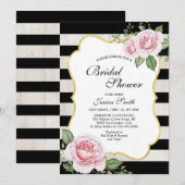 みすぼらしいシックなフローラシャワーの招待状 招待状 (正面/裏面)