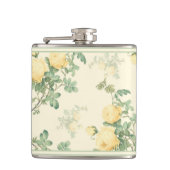 みすぼらしいシックなフローラフラスコの黄色いバラの花 フラスク (正面)