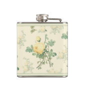 みすぼらしいシックなフローラフラスコの黄色いバラの花 フラスク (裏面)