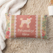 みすぼらしいシックなフローラプードルとバラ ランバークッション (ブランケット)