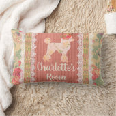 みすぼらしいシックなフローラプードルとバラ ランバークッション (ブランケット)