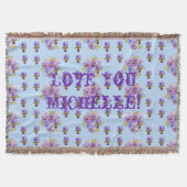 みすぼらしいシックなフローラ愛あなた妻の名前スローラグ スローブランケット (正面)