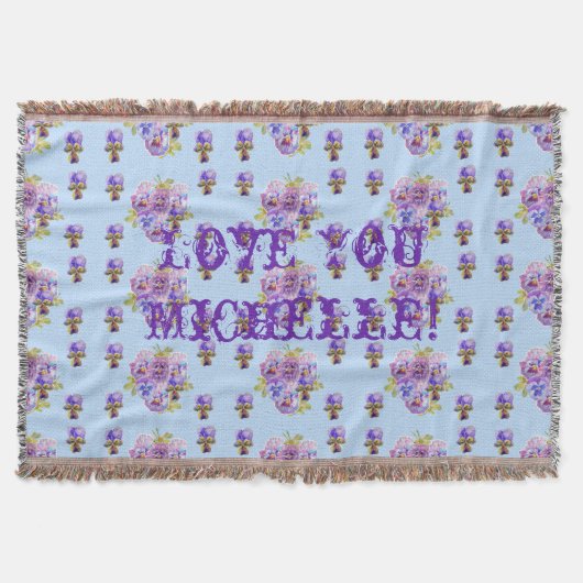 みすぼらしいシックなフローラ愛あなた妻の名前スローラグ スローブランケット (正面)