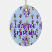 みすぼらしいシックなフローラ愛あなた祖母の装飾 セラミックオーナメント (右)