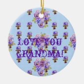 みすぼらしいシックなフローラ愛あなた祖母の装飾 セラミックオーナメント (正面)