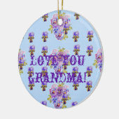 みすぼらしいシックなフローラ愛あなた祖母の装飾 セラミックオーナメント (左)