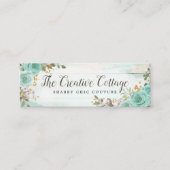 みすぼらしいシックなフローラ素朴ウッドのソーシャルメディアのアイコン スキニー名刺 (正面)