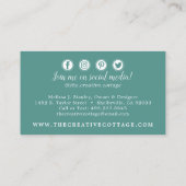 みすぼらしいシックなフローラ素朴ウッドのソーシャルメディアのアイコン 名刺 (裏面)