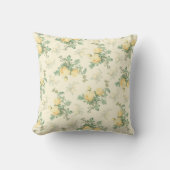 みすぼらしいシックなフローラ装飾用クッションイエローローズ クッション (正面)