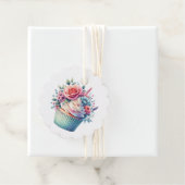 みすぼらしいシックなフローラ誕生日カップケーキの行き来 フェイバータグ (インサイチュ)