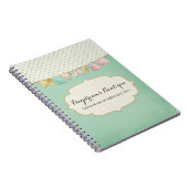 みすぼらしいシックなブティック、ピンク、ミント&金ゴールド ノートブック (右側)