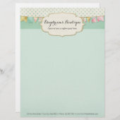 みすぼらしいシックなブティック、ピンク、ミント&金ゴールド レターヘッド (正面/裏面)