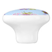 みすぼらしいシックなブルーパンジーフローラドットコンピューターマウス セラミックノブ (側面)