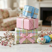 みすぼらしいシックなブルーピンクのグリーンストライプのパターン