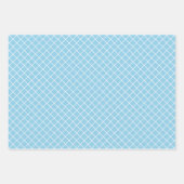 みすぼらしいシックなブルーピンクのグリーンストライプのパターン ラッピングペーパーシート (正面3)