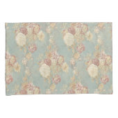 みすぼらしいシックなブルーホワイトとイエローのフローラ 枕カバー (正面右)