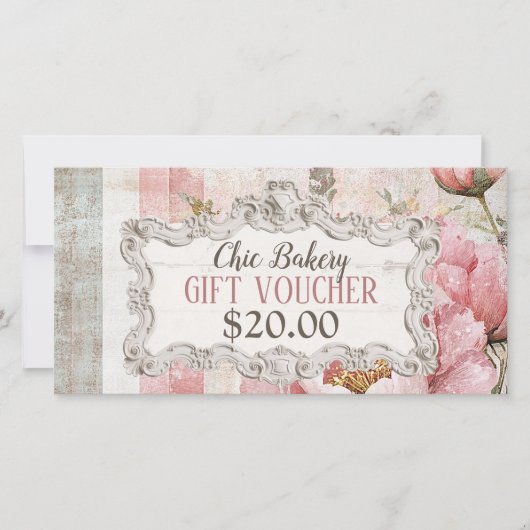 みすぼらしいシックなベーカリーヴィンテージギフト券 (正面)
