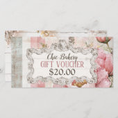 みすぼらしいシックなベーカリーヴィンテージギフト券 (正面/裏面)